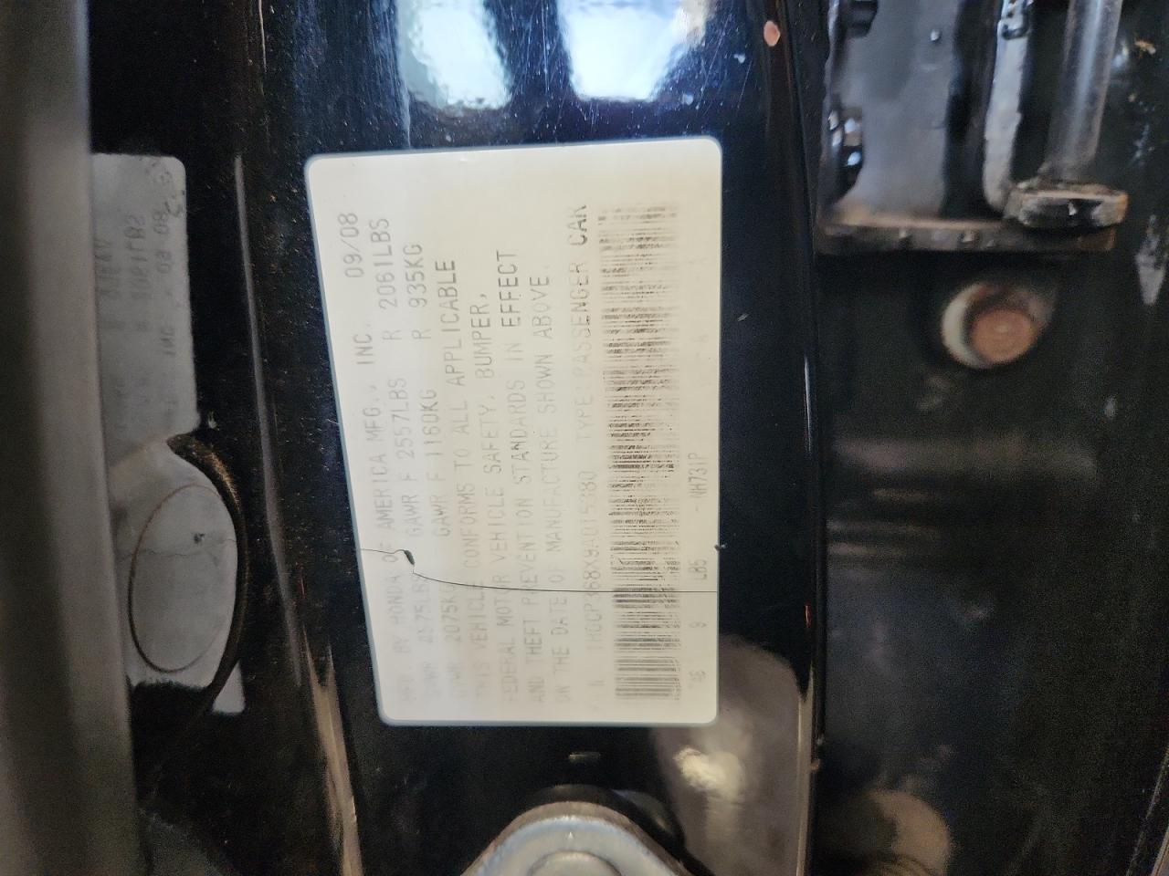 2009 Honda Accord Exl VIN: 1HGCP368X9A015380 Lot: 85553725