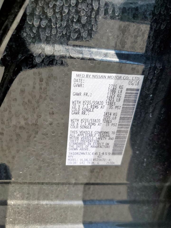 2018 Nissan Pathfinder S VIN: 5N1DR2MN3JC661459 Lot: 84999385