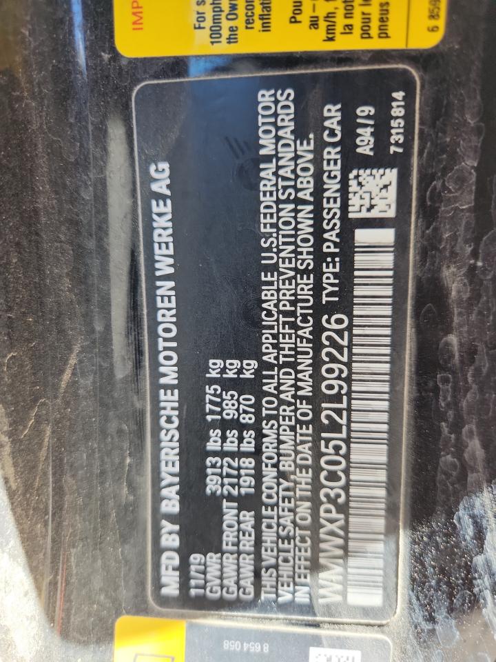 2020 Mini Cooper Se VIN: WMWXP3C05L2L99226 Lot: 84933115