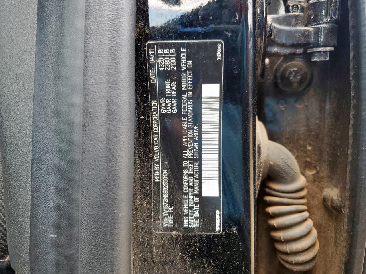 2011 Volvo S40 T5 VIN: YV1672MS9B2550134 Lot: 86527405