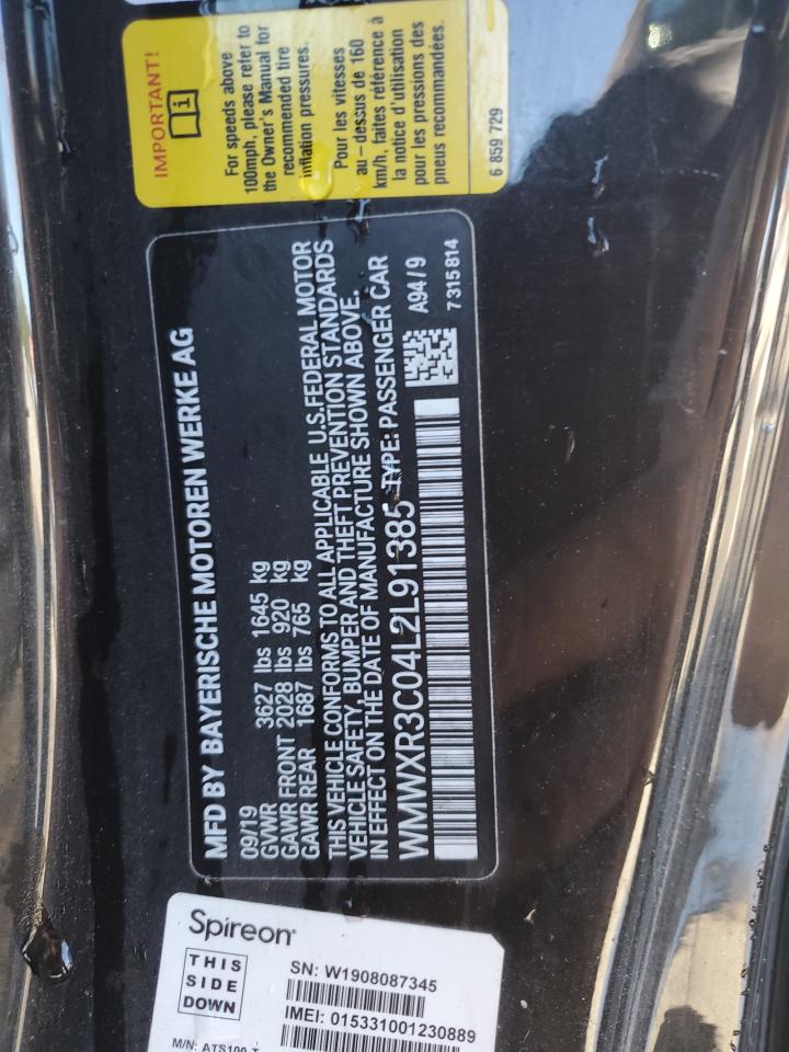 2020 Mini Cooper VIN: WMWXR3C04L2L91385 Lot: 90683985