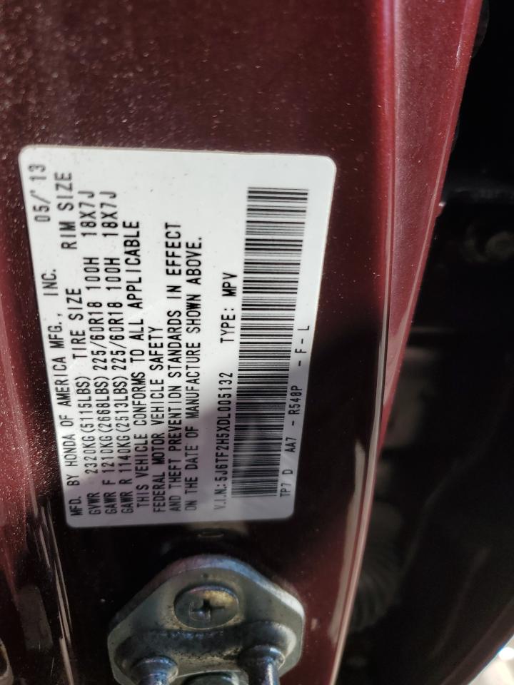 2013 Honda Crosstour Exl VIN: 5J6TF2H5XDL005132 Lot: 85477775