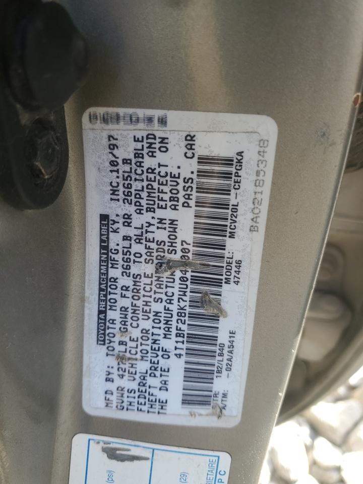 1998 Toyota Camry Ce VIN: 4T1BF28K7WU049007 Lot: 82376225