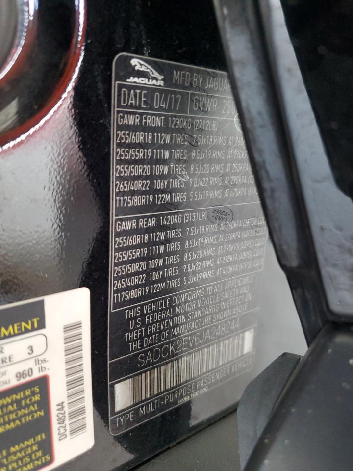 2018 Jaguar F-Pace Prestige VIN: SADCK2EV6JA248244 Lot: 84442525