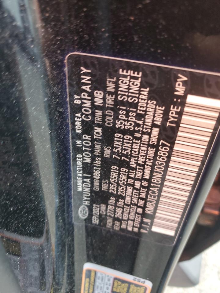 2022 Hyundai Tucson Limited VIN: KM8JECA18NU036867 Lot: 81977055