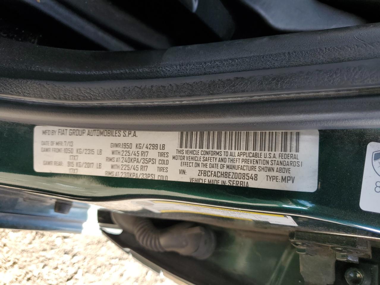 2014 Fiat 500L Lounge VIN: ZFBCFACH8EZ008548 Lot: 82658005