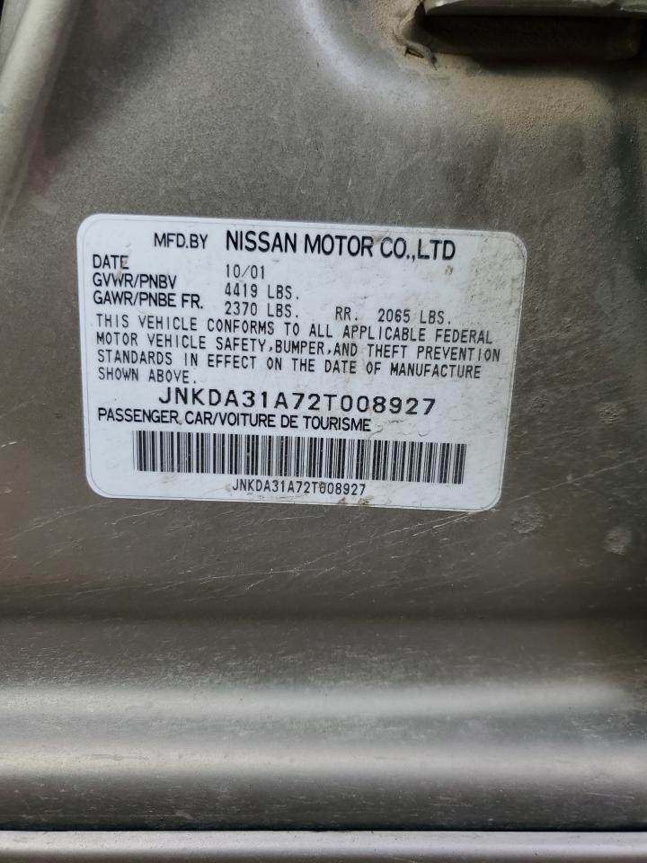 2002 Infiniti I35 VIN: JNKDA31A72T008927 Lot: 86643165