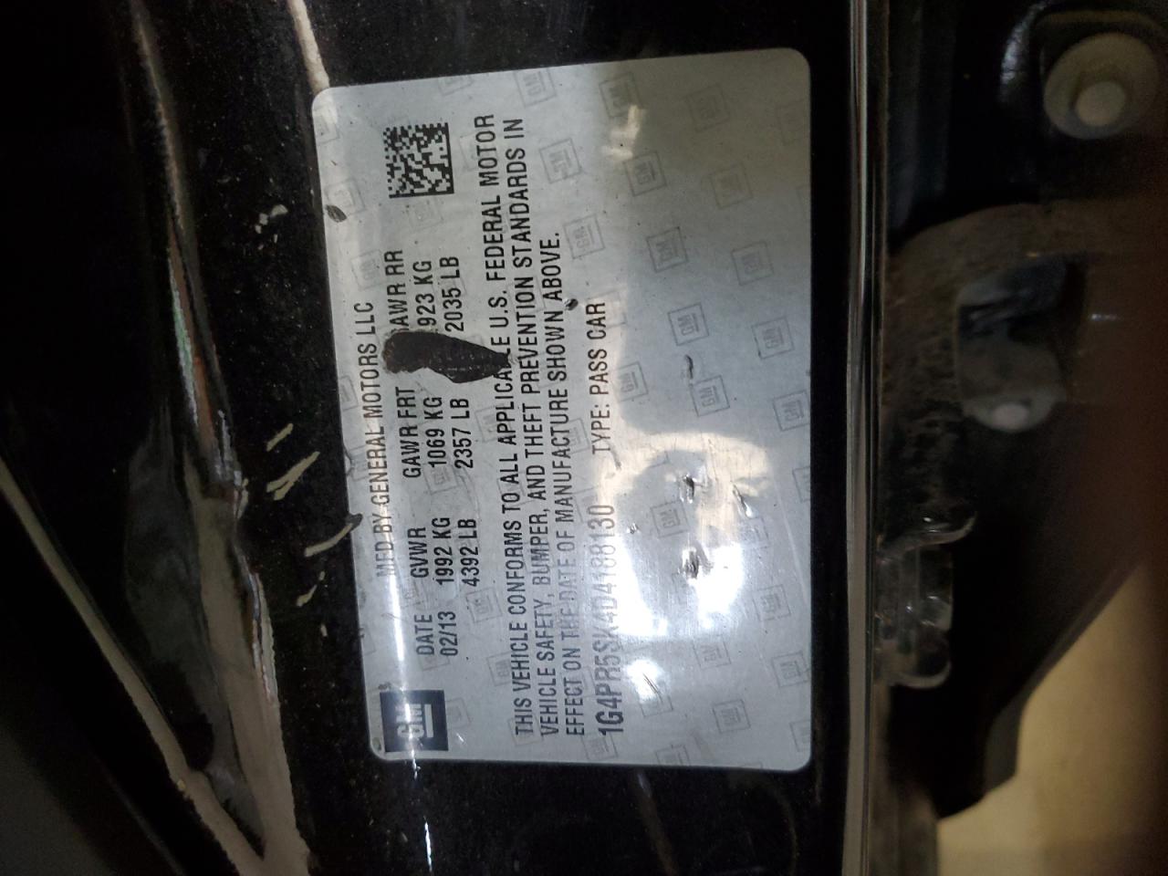 2013 Buick Verano Convenience VIN: 1G4PR5SK4D4188130 Lot: 85743565