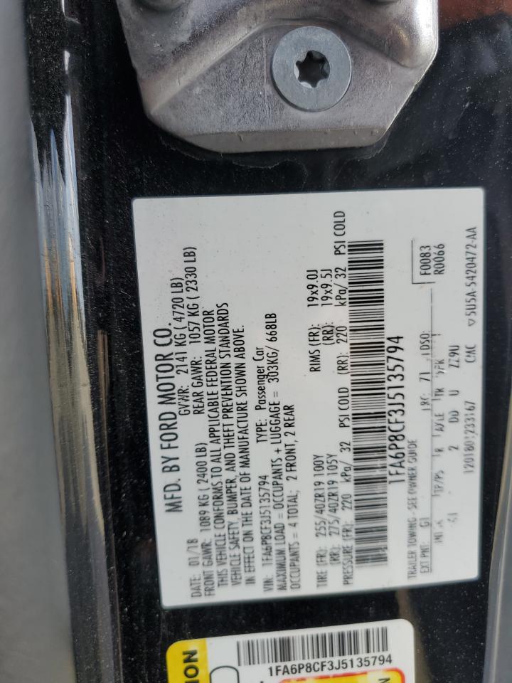 2018 Ford Mustang Gt VIN: 1FA6P8CF3J5135794 Lot: 82665285