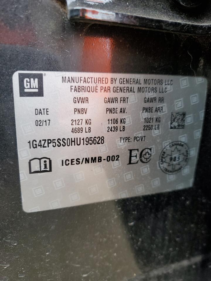 2017 Buick Lacrosse Essence VIN: 1G4ZP5SS0HU195628 Lot: 85739915