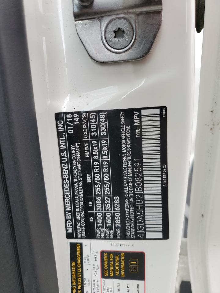 2018 Mercedes-Benz Gle 350 4Matic VIN: 4JGDA5HB2JB082591 Lot: 85682035