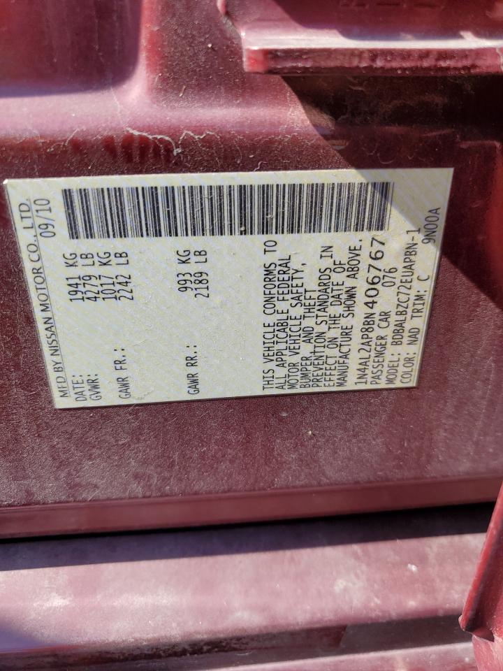 2011 Nissan Altima Base VIN: 1N4AL2AP8BN406767 Lot: 85320725