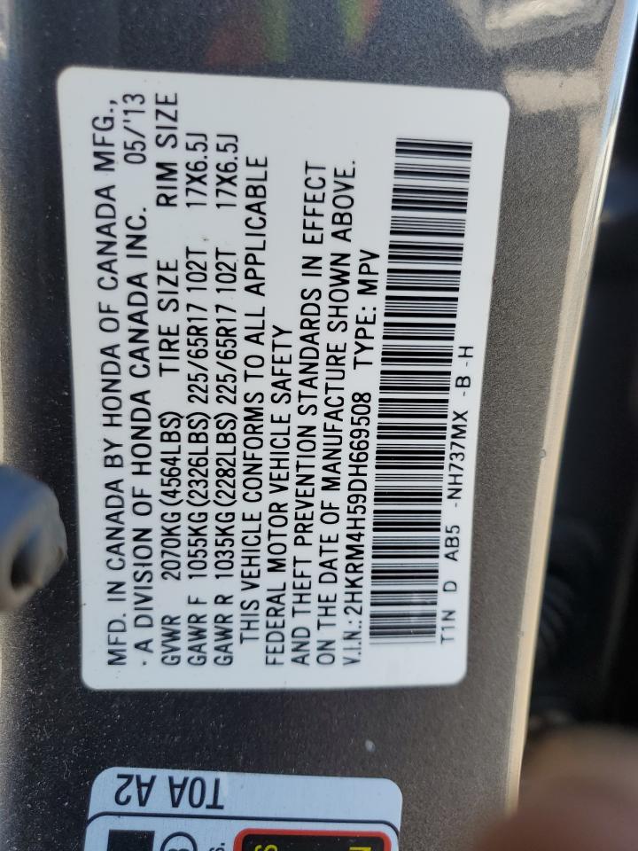 2013 Honda Cr-V Ex VIN: 2HKRM4H59DH669508 Lot: 85124385