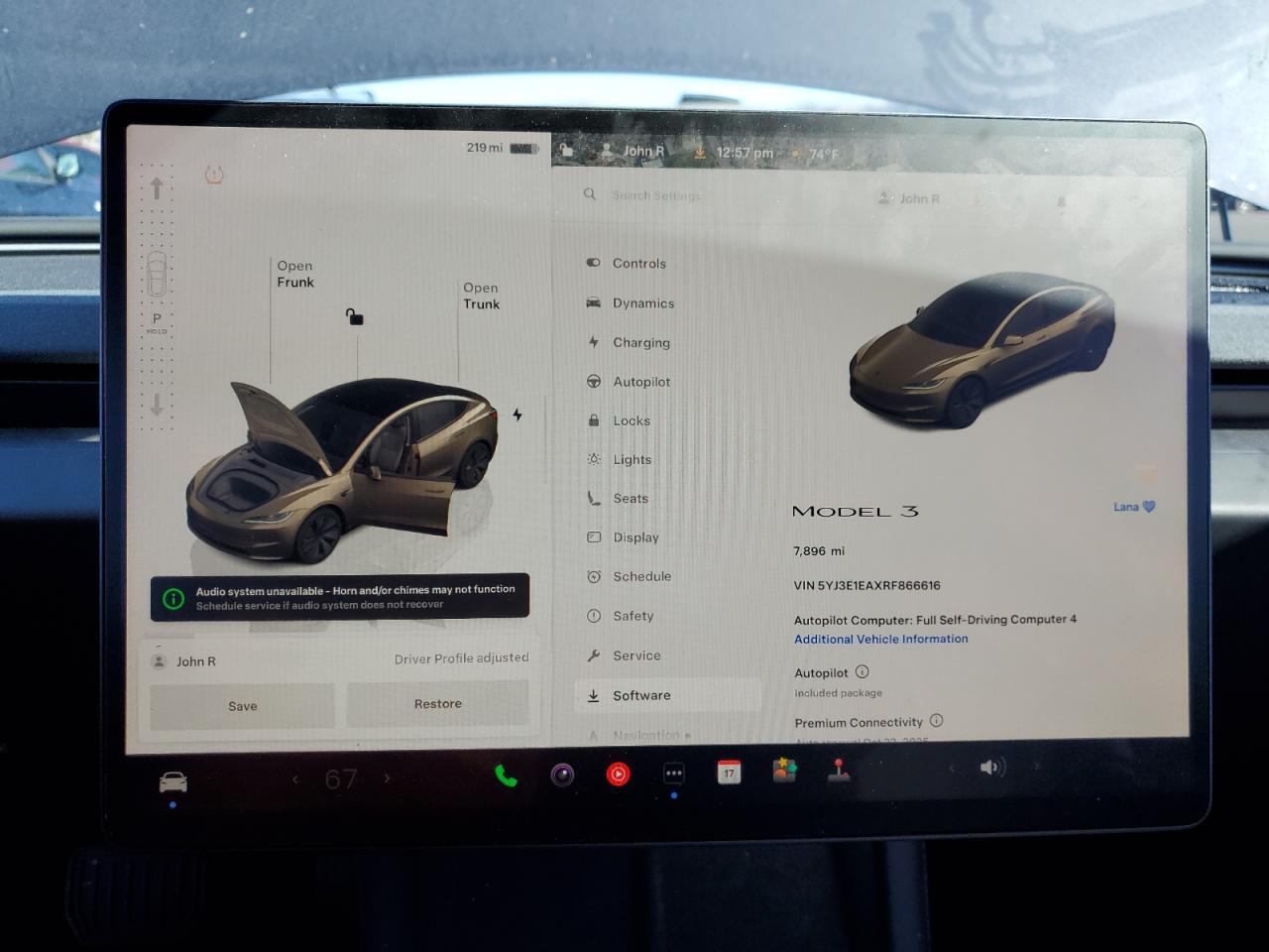 2024 Tesla Model 3 VIN: 5YJ3E1EAXRF866616 Lot: 87051305