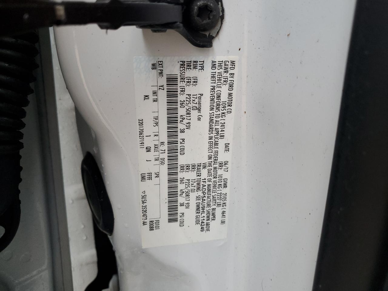 2017 Ford C-Max Se VIN: 1FADP5AU9HL114249 Lot: 90609545