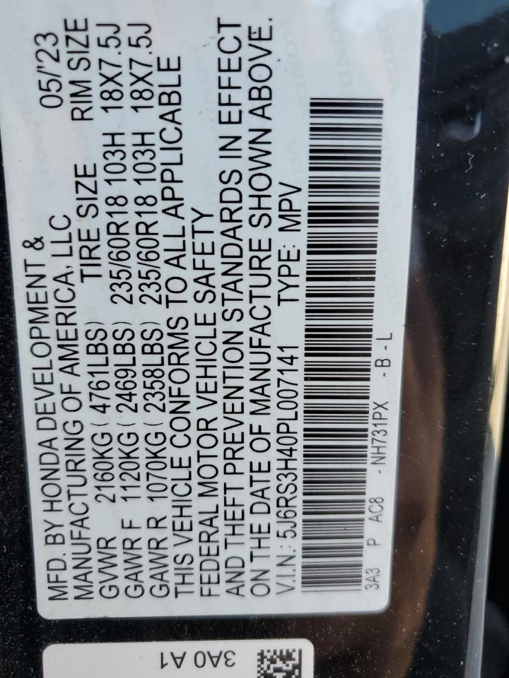 2023 Honda Cr-V Ex VIN: 5J6RS3H40PL007141 Lot: 82512105