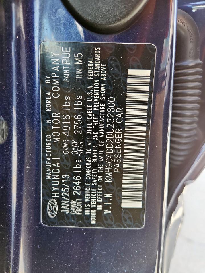 2013 Hyundai Genesis 3.8L VIN: KMHGC4DD2DU232300 Lot: 85719285