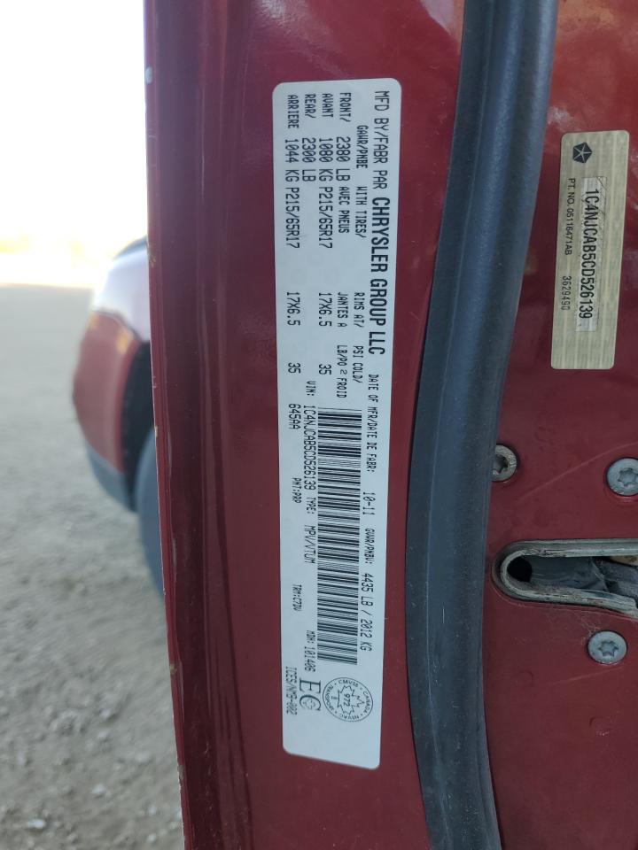 2012 Jeep Compass VIN: 1C4NJCAB5CD526139 Lot: 80062635