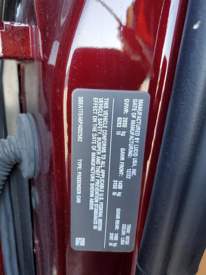 2023 Lucid Motors Air Touring VIN: 50EA1TEA6PA002582 Lot: 82635235