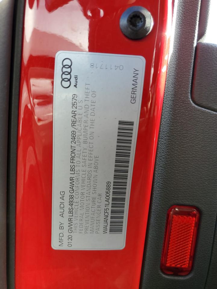 2020 Audi A5 Premium VIN: WAUANCF51LA005889 Lot: 82409385