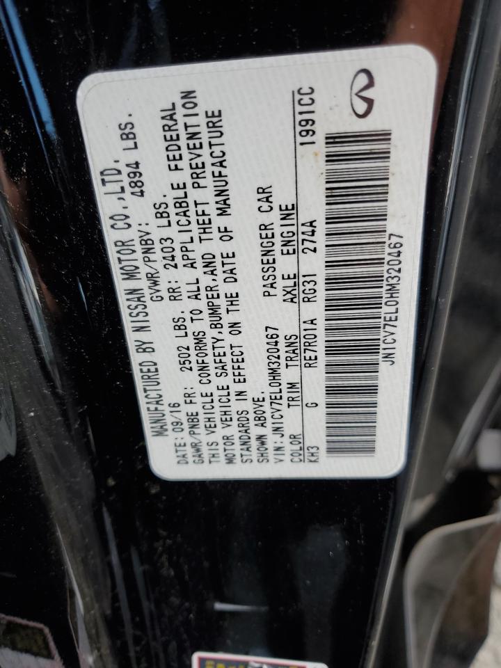 2017 Infiniti Q60 Base VIN: JN1CV7EL0HM320467 Lot: 82424355