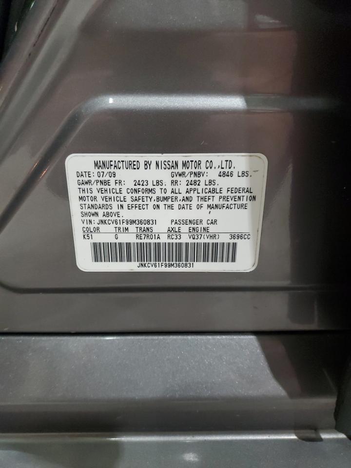2009 Infiniti G37 VIN: JNKCV61F99M360831 Lot: 85179385