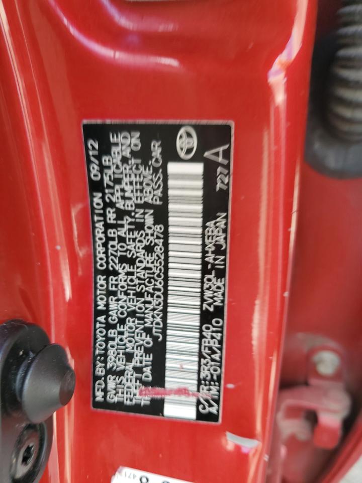 2012 Toyota Prius VIN: JTDKN3DU6C5528478 Lot: 85594835