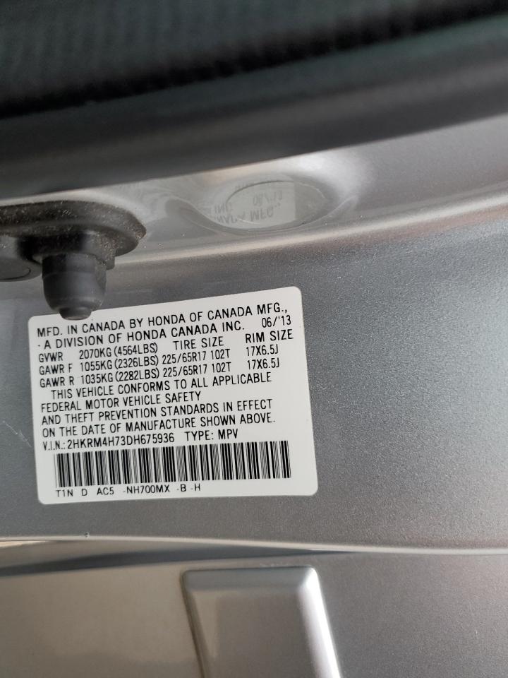 2013 Honda Cr-V Exl VIN: 2HKRM4H73DH675936 Lot: 85891195