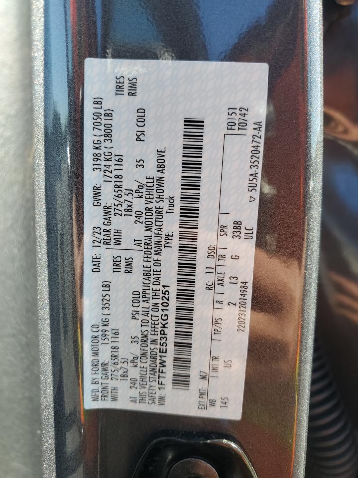 2023 Ford F150 Supercrew VIN: 1FTFW1E53PKG10251 Lot: 86112005