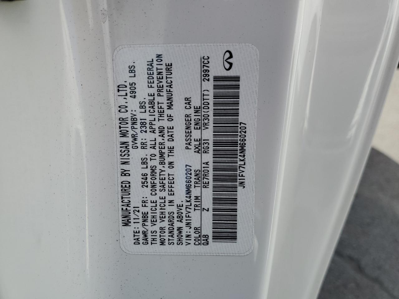 2022 Infiniti Q60 Red Sport 400 VIN: JN1FV7LK4NM660207 Lot: 82410075