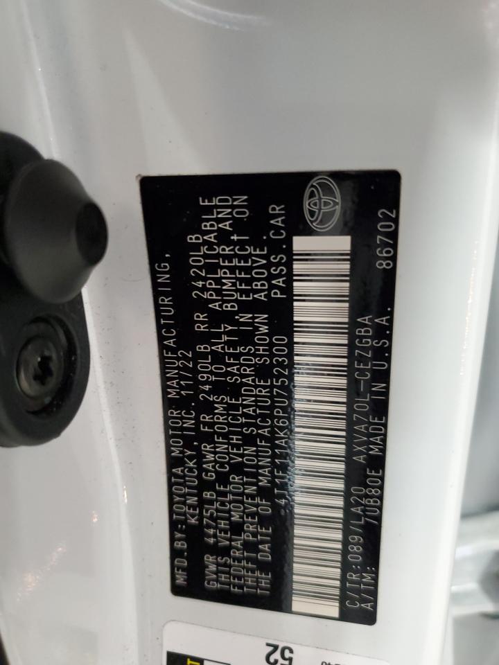 2023 Toyota Camry Xle VIN: 4T1F11AK6PU752300 Lot: 84943335