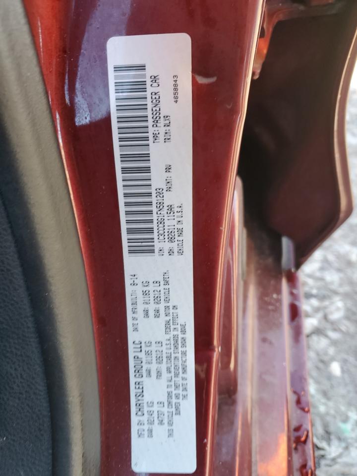 2015 Chrysler 200 S VIN: 1C3CCCBG1FN581203 Lot: 82378355