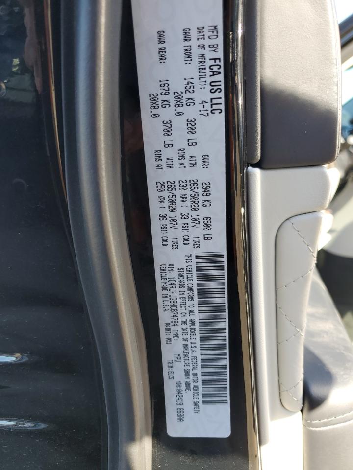 2017 Jeep Grand Cherokee Summit VIN: 1C4RJFJG9HC874764 Lot: 86107375