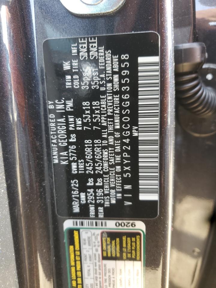 2025 Kia Telluride Lx VIN: 5XYP24GC0SG635958 Lot: 84816025