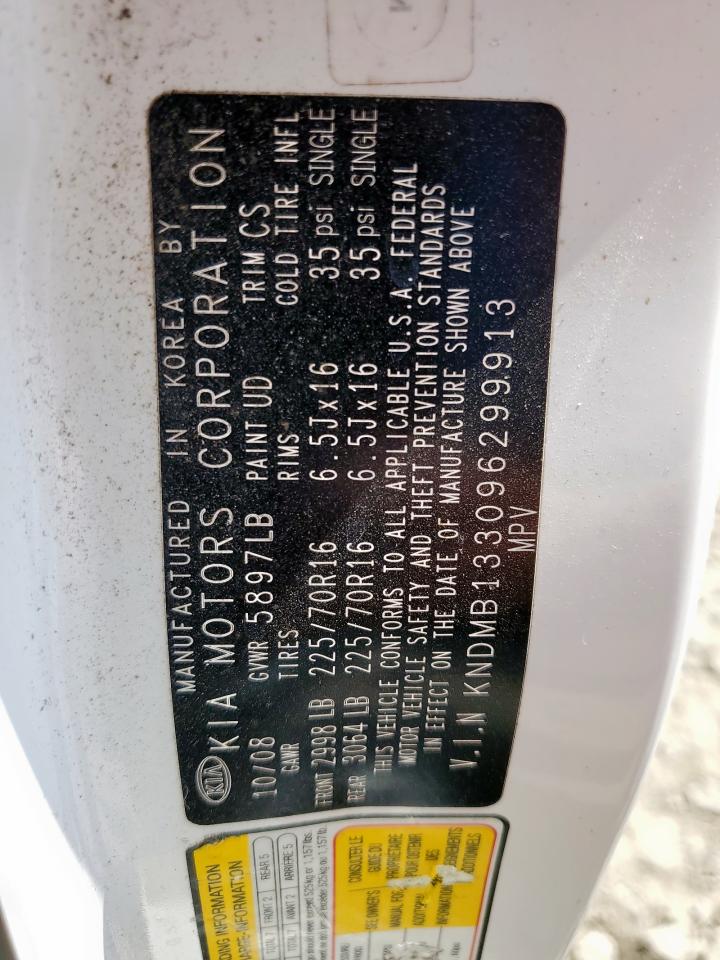 2009 Kia Sedona VIN: KNDMB133096299913 Lot: 85840125