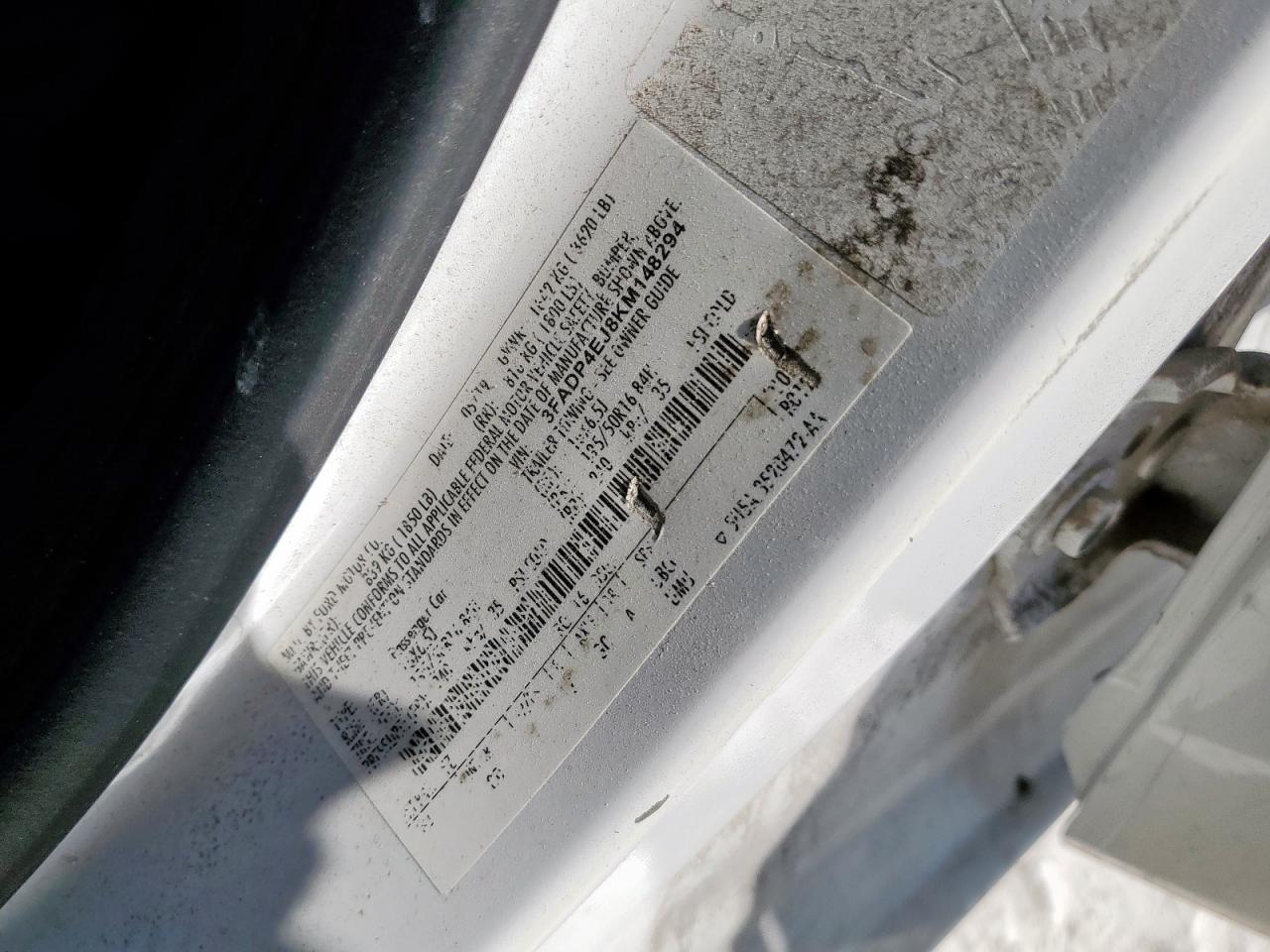 2019 Ford Fiesta Se VIN: 3FADP4EJ8KM148294 Lot: 82345305