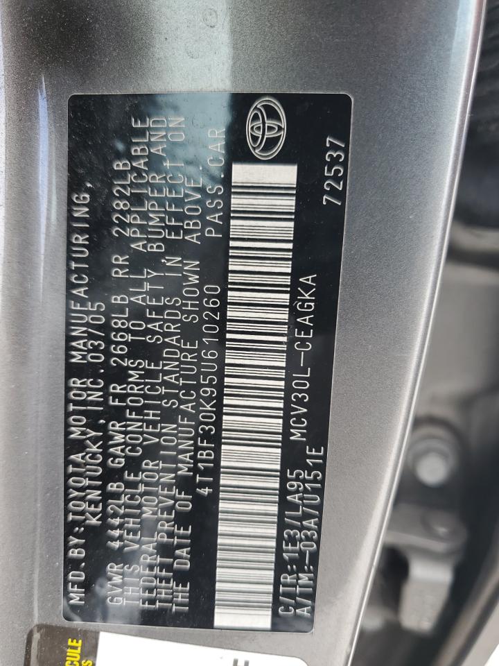 2005 Toyota Camry Le VIN: 4T1BF30K95U610260 Lot: 82259335