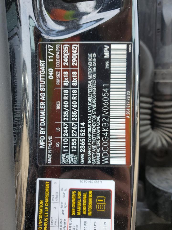 2018 Mercedes-Benz Glc 300 4Matic VIN: WDC0G4KB2JV060541 Lot: 87240225