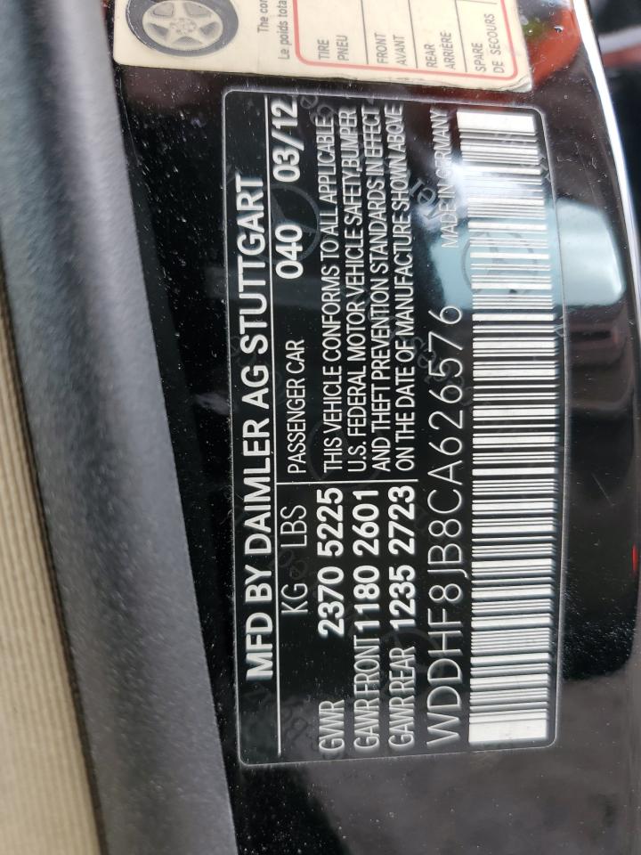 2012 Mercedes-Benz E 350 4Matic VIN: WDDHF8JB8CA626576 Lot: 86150465