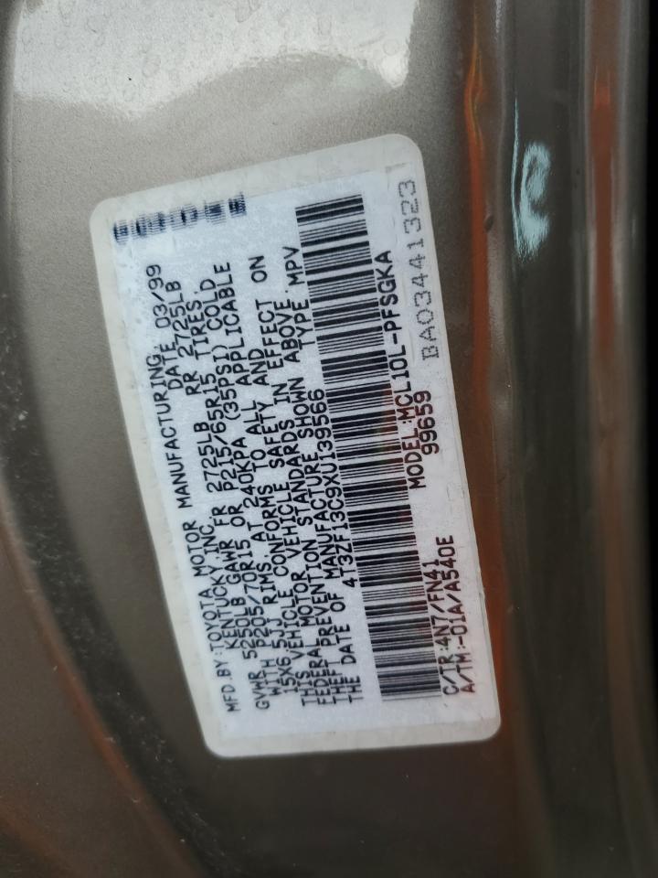 1999 Toyota Sienna Le VIN: 4T3ZF13C9XU139566 Lot: 86892295