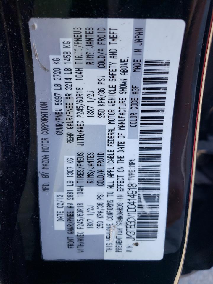 2013 Mazda Cx-9 Touring VIN: JM3TB3CV1D0414918 Lot: 84298425