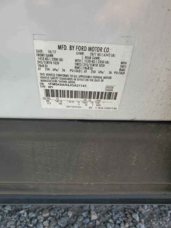 2018 Ford Explorer Police Interceptor VIN: 1FM5K8AR4JGA21143 Lot: 85575115