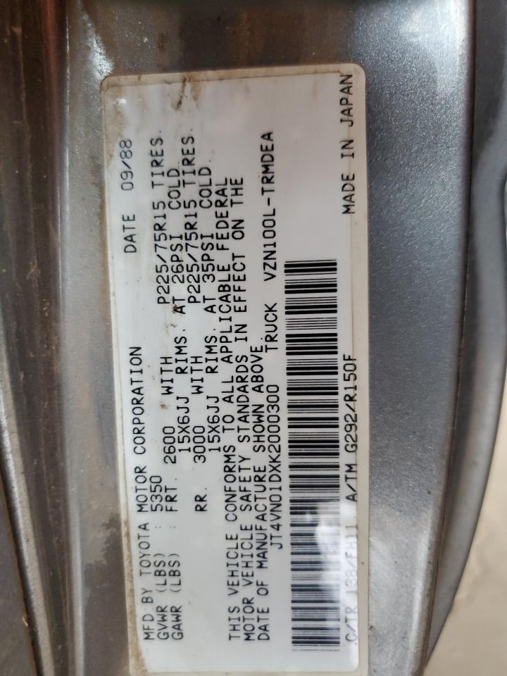 1989 Toyota Pickup 1/2 Ton Short Wheelbase Dlx VIN: JT4VN01DXK2000300 Lot: 85559725