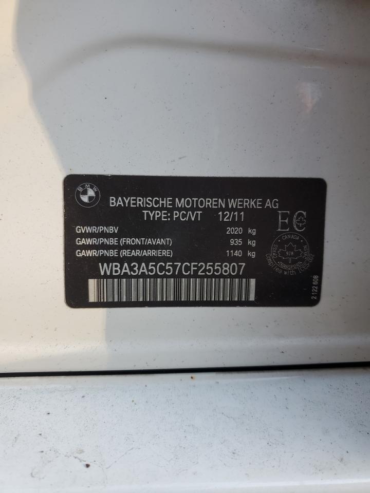 2012 BMW 328 I VIN: WBA3A5C57CF255807 Lot: 82228545