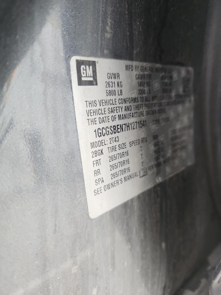 2017 Chevrolet Colorado VIN: 1GCGSBEN7H1271541 Lot: 85378025