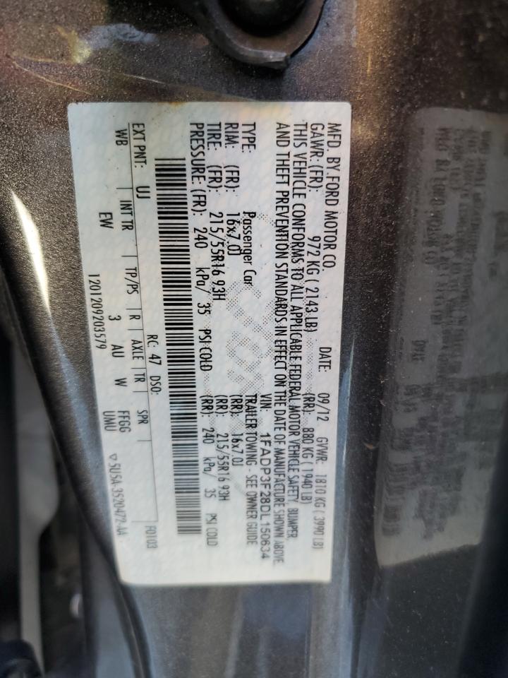 2013 Ford Focus Se VIN: 1FADP3F28DL150634 Lot: 85377755