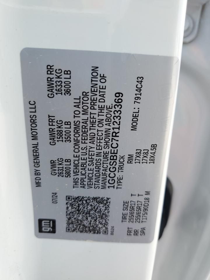 2024 Chevrolet Colorado VIN: 1GCGSBEC7R1233369 Lot: 90042455