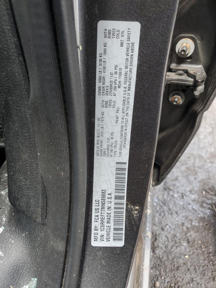 2021 Ram 1500 Big Horn/Lone Star VIN: 1C6RREFT7MN589883 Lot: 85534945