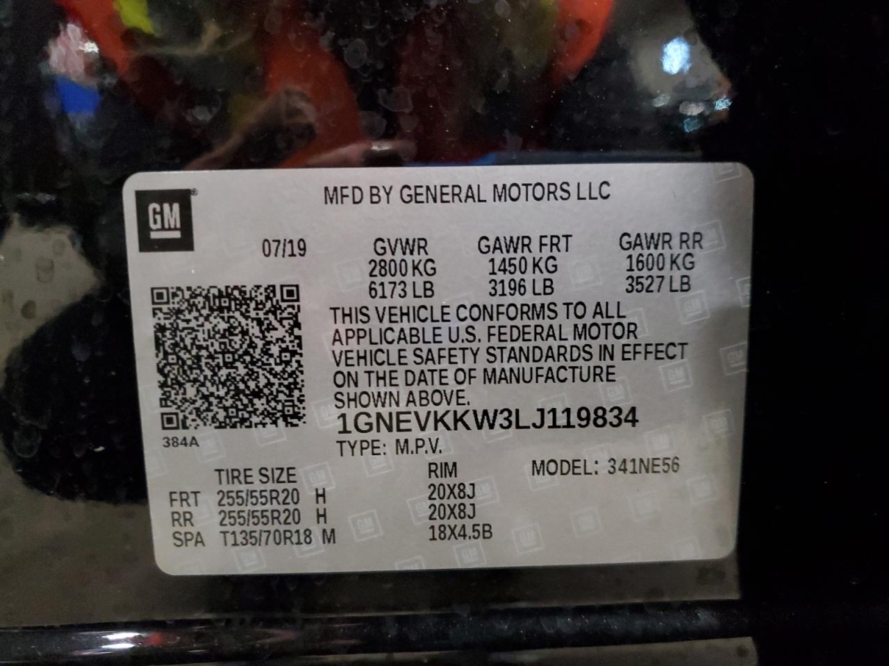 2020 Chevrolet Traverse Premier VIN: 1GNEVKKW3LJ119834 Lot: 81997115