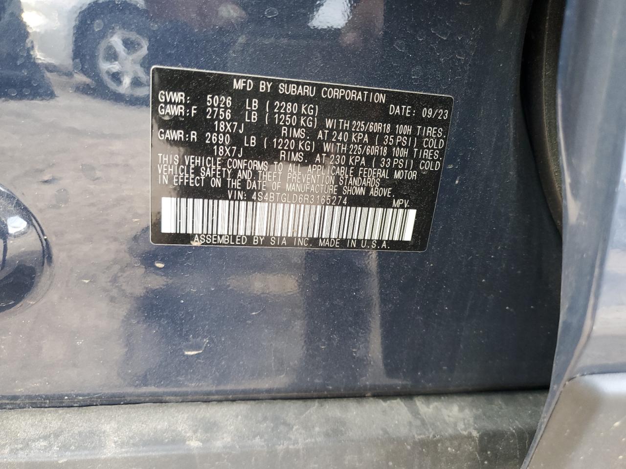 2024 Subaru Outback Onyx Edition Xt VIN: 4S4BTGLD6R3165274 Lot: 84553635